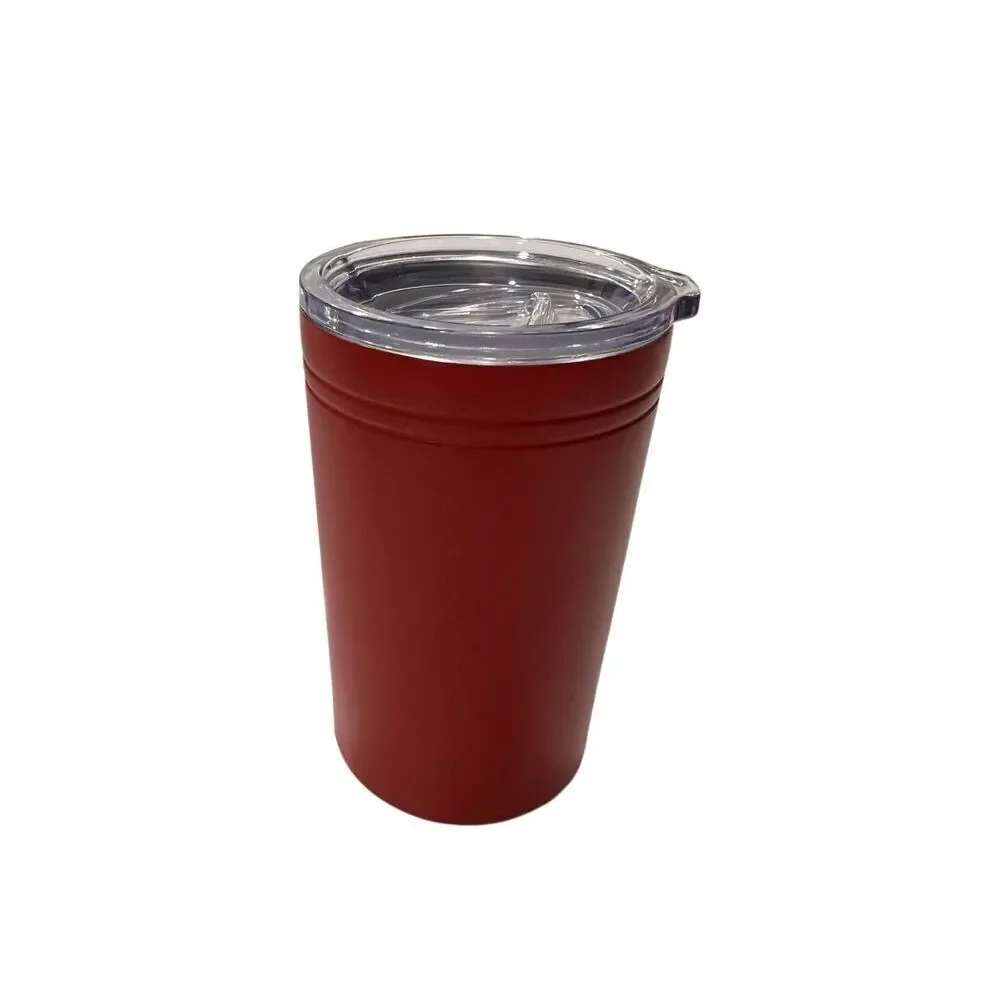 Rustic Cuff 12 oz Thermal Tumbler Stainless Steel Drink Cup with Clear Spill Red